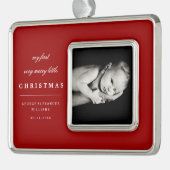 クラシック写真ベビーの最初の非常にメリー小 シルバープレートフレームオーナメント (左)