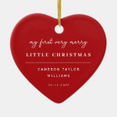 クラシック写真ベビーの最初の非常にメリー小 セラミックオーナメント (正面)