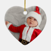 クラシック写真ベビーの最初の非常にメリー小 セラミックオーナメント (裏面)