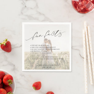 クラシック写真ミニマルおもしろい事実モダン結婚の スタンダードカクテルナプキン