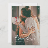 クラシック写真メリークリスマスハッピーニューイヤーカード (正面)