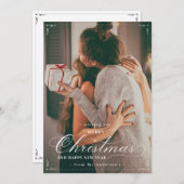クラシック写真メリークリスマスハッピーニューイヤーカード (正面/裏面)