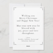 クラシック写真メリークリスマスハッピーニューイヤーカード シーズンカード (裏面)