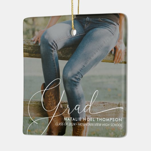 クラシック写真モダン卒業クール会 セラミックオーナメント (左)