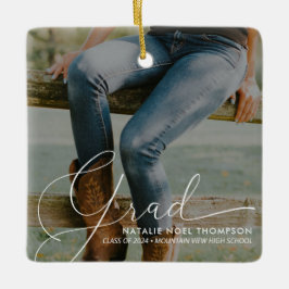クラシック写真モダン卒業クール会 セラミックオーナメント