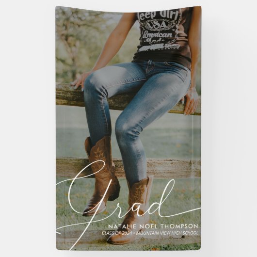 クラシック写真モダン卒業クール会 横断幕 (縦)