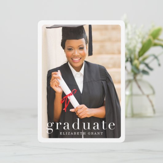 クラシック写真モダン卒業発表 招待状 (スタンド正面)