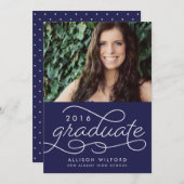 クラシック写真卒業発表 招待状 (正面/裏面)