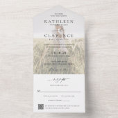 クラシック写真QRコードエレガントな結婚式 オールインワン招待状 (内側)