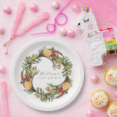 クラシック冬クリスマスリースベビーシャワー ペーパープレート (パーティー)