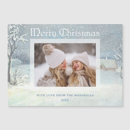 クラシック冬メリークリスマス雪写真 (正面)