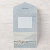 クラシック冬メリークリスマス雪写真 オールインワン招待状 (外側)