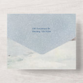 クラシック冬メリークリスマス雪写真 オールインワン招待状 (裏面)