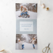 クラシック冬メリークリスマス雪写真 三つ折りクリスマスカード (内部)