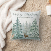 クラシック冬ワンダーランドメリークリスマス クッション (ブランケット)