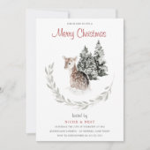 クラシック冬伝統的のクリスマスパーティー 招待状 (正面)