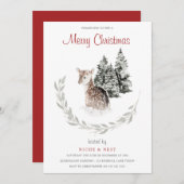 クラシック冬伝統的のクリスマスパーティー 招待状 (正面/裏面)