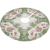 クラシック冬赤面ピンクフローラツリースカート ブラッシュドポリエステルツリースカート (アングル)