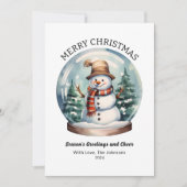 クラシック冬雪グローブメリークリスマスツリー シーズンカード (正面)