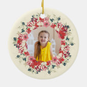 クラシック初めてのクリスマス植物写真2枚 セラミックオーナメント (裏面)