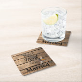 クラシック動揺して木ハネビー スクエアペーパーコースター (インサイチュ)