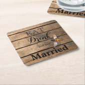 クラシック動揺して木ハネビー スクエアペーパーコースター (アングル)