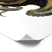 クラシック動物用エッチング – タコ ポスター (角)