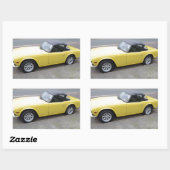 クラシック勝利TR6スポーツカー 長方形シール (シート)