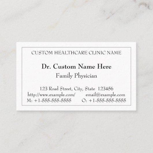 クラシック医療プロフェッショナル名刺 名刺 (正面)