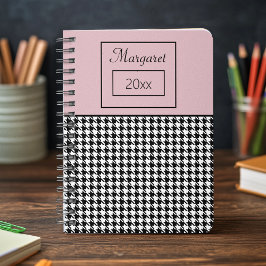 クラシック千鳥格子のガーリー6.5x8.75 Notebook & Pink Notebook ノートブック