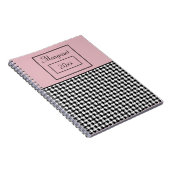 クラシック千鳥格子のガーリー6.5x8.75 Notebook & Pink Notebook ノートブック (右側)