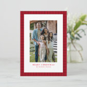 クラシック千鳥格子のクリスマスレッド シーズンカード (スタンド正面)