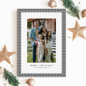 クラシック千鳥格子のクリスマス写真カード シーズンカード