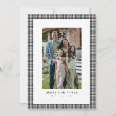 クラシック千鳥格子のクリスマス写真カード シーズンカード (正面)