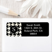 クラシック千鳥格子のパターン白黒 ラベル (インサイチュ)