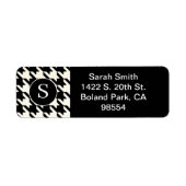 クラシック千鳥格子のパターン白黒 ラベル (正面)