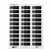 クラシック千鳥格子のパターン白黒 ラベル (フルシート)