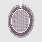 クラシック千鳥格子のパーソナライズされた写真 オーナメント (正面)