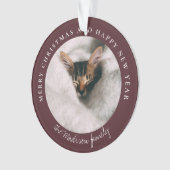 クラシック千鳥格子のパーソナライズされた写真 オーナメント (正面)