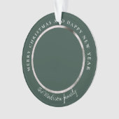 クラシック千鳥格子のパーソナライズされた写真 オーナメント (正面)