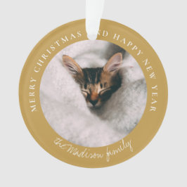 クラシック千鳥格子のパーソナライズされた写真 オーナメント