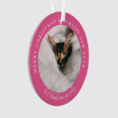 クラシック千鳥格子のパーソナライズされた写真 オーナメント (正面)