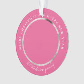 クラシック千鳥格子のパーソナライズされた写真 オーナメント (正面)