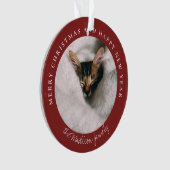 クラシック千鳥格子のパーソナライズされた写真 オーナメント (正面)