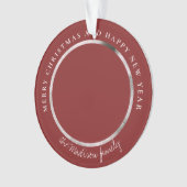 クラシック千鳥格子のパーソナライズされた写真 オーナメント (正面)