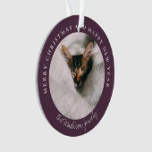 クラシック千鳥格子のパーソナライズされた写真 オーナメント (正面)