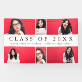 クラシック卒業写真コラージュと名前ブラック 横断幕 (横)