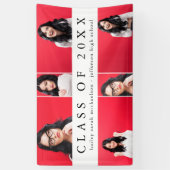 クラシック卒業写真コラージュと名前ブラック 横断幕 (縦)