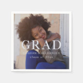 クラシック卒業後の写真と名前 スタンダードカクテルナプキン (正面)