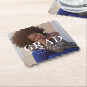 クラシック卒業後の写真と名前 ペーパーコースター (アングル)